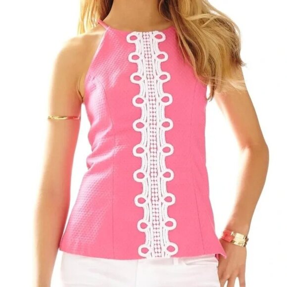Lilly Pulitzer Annabelle Tank in Hotty Pink, Size 0 - Picture 1 of 8